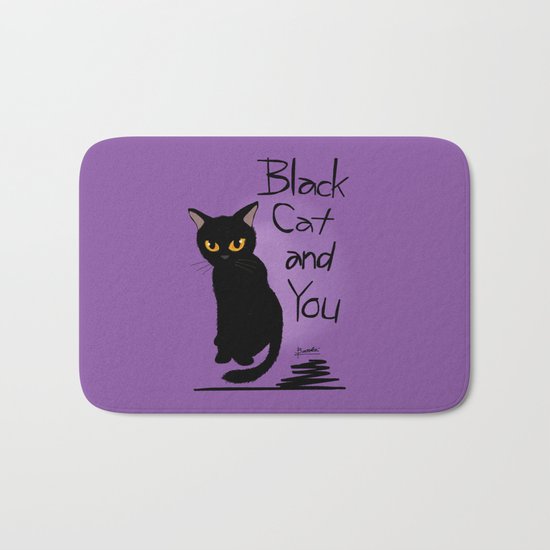 Black cat and you Bath Mat