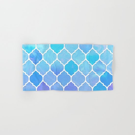 Blue and purple glass Moroccan print Hand & Bath Towel