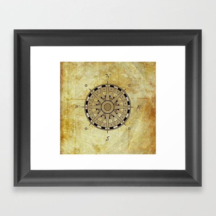 Compass Rose Framed Art Print