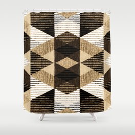 Geometry repeat pattern with texture background Shower Curtain
