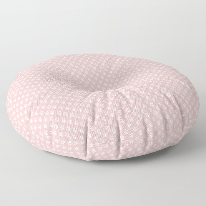 Tiny Paw Prints Pink Blush Pattern Floor Pillow