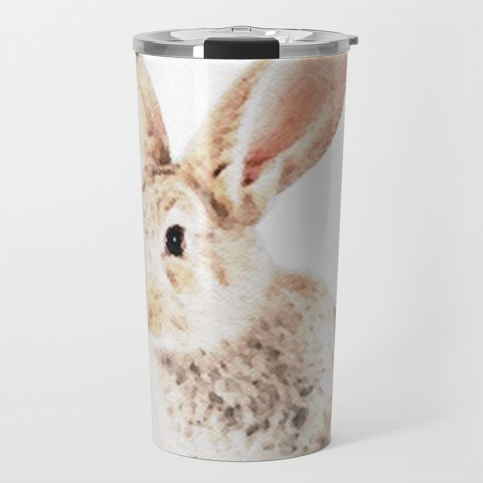 Wild Bunny Watercolor Travel Mug