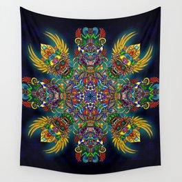 Psychedelic Mandala Visionary Art- Transforming Shadows Wall Tapestry