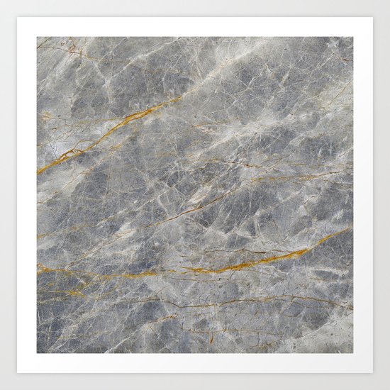 Grey Marble Art Print