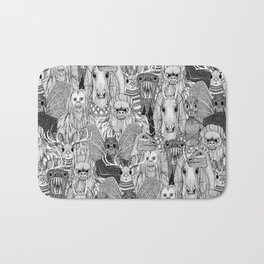 cryptid crowd black white Bath Mat | Jerseydevil, Legend, Illustration, Mythical, Blackandwhite, Mokele Mbembe, Seaserpent, Folklore, Drawing, Cryptid 