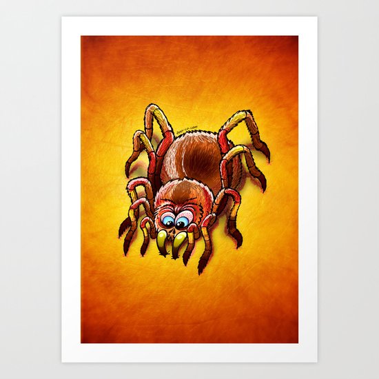 Tarantula Sinking its Fangs into Fresh Flesh Art Print