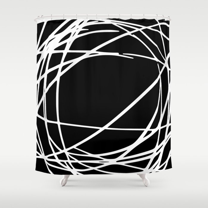 Black And White Abstract Art Print Scribbles Minimalism Wall Art