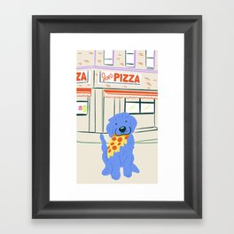 dog series - pizza Framed Art Print