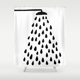Shower in bathroom Duschvorhang | Raindrops, Relax, Wet, Drops, Black And White, Watercolor, Showering, Water, Sauna, Spa 