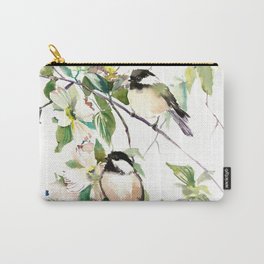 Chickadees and Dogwood Flowers Carry-All Pouch