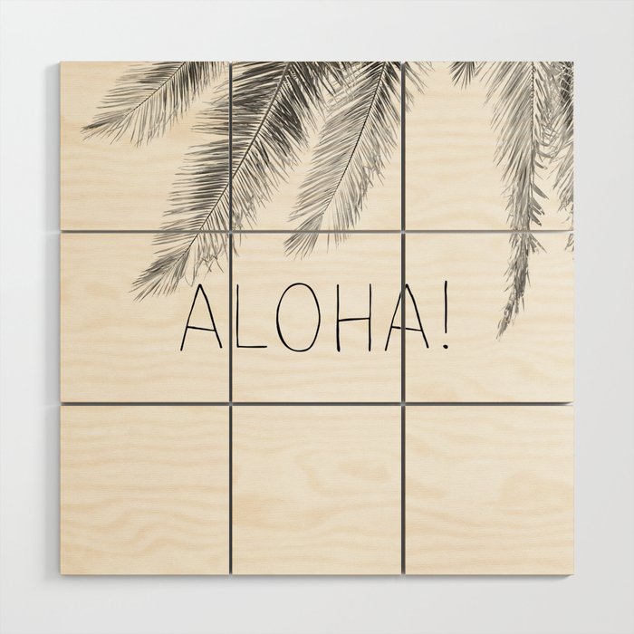 Aloha Palm Tree Wood Wall Art