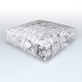Rochester, New York White Map Outdoor Floor Cushion | Vector, Graphicdesign, Travel, Map, Newyork, Roadmap, Simple, York, Digital, White 