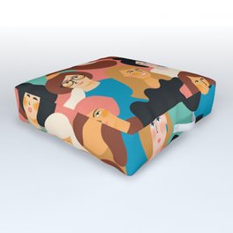 CUTE ALL-OVER WOMENS MARCH PATTERN Outdoor Floor Cushion