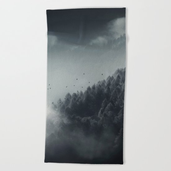 Misty Woodlands Beach Towel