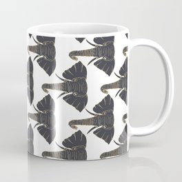 Modern Black White Gold Elephant Pattern Coffee Mug