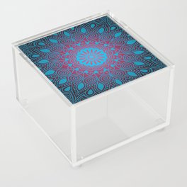 Midnight Blue and Red Mandala Acrylic Box