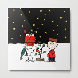 Charlie Brown snoopy Metal Print | Snoopy, Chalk Charcoal, Stary, Digital, Ink Pen, Christmas, Acrylic, Comic, Oil, Illustration 