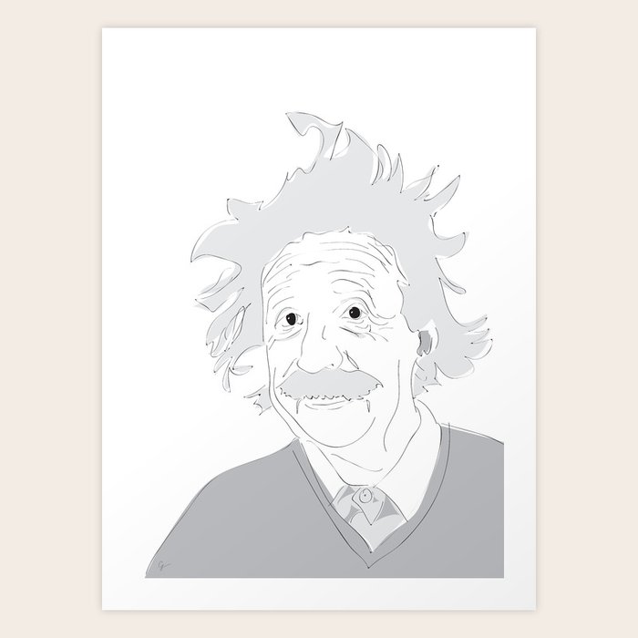 Albert Einstein Illustration Art Print By Carrielymandesigns