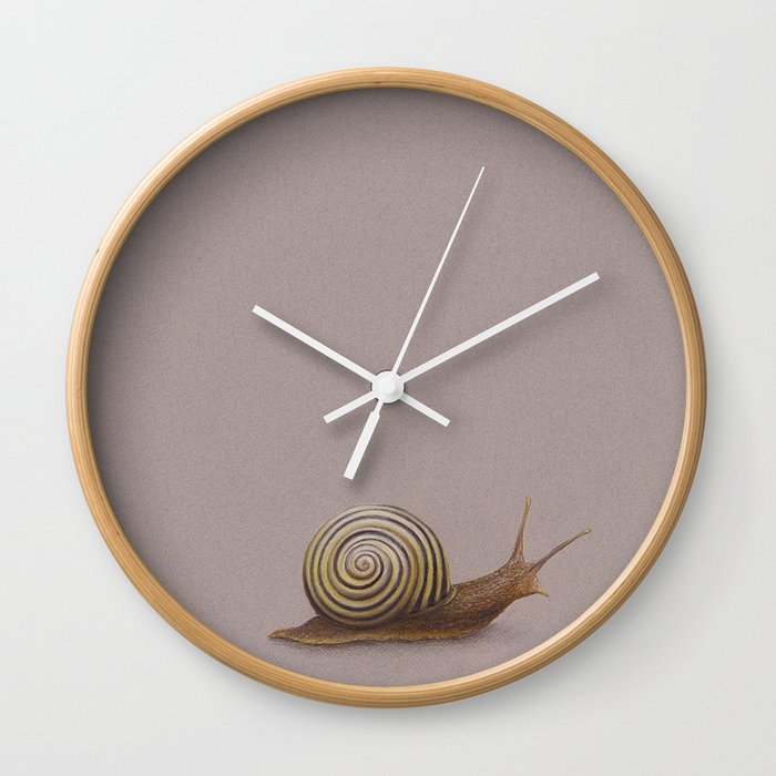 Snail by Lars Furtwaengler | Colored Pencil / Pastel Pencil | 2011 Wall Clock