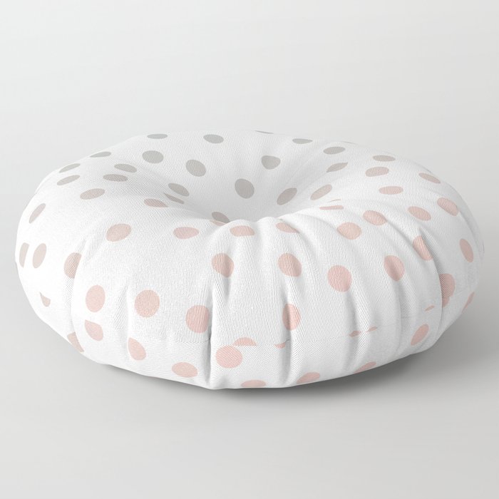 Simply Dots in Coral Peach Sea Green Gradient on White Floor Pillow