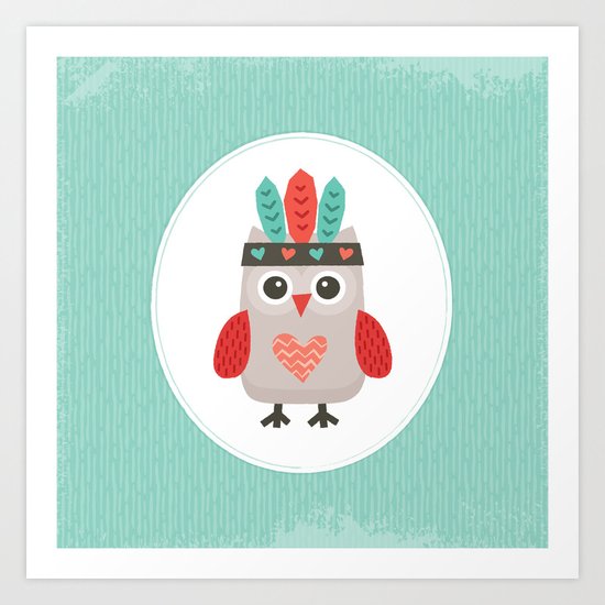 HIPSTER OWLET alternate version Art Print