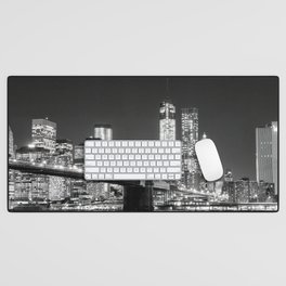 Black and White New York Skyline Desk Mat