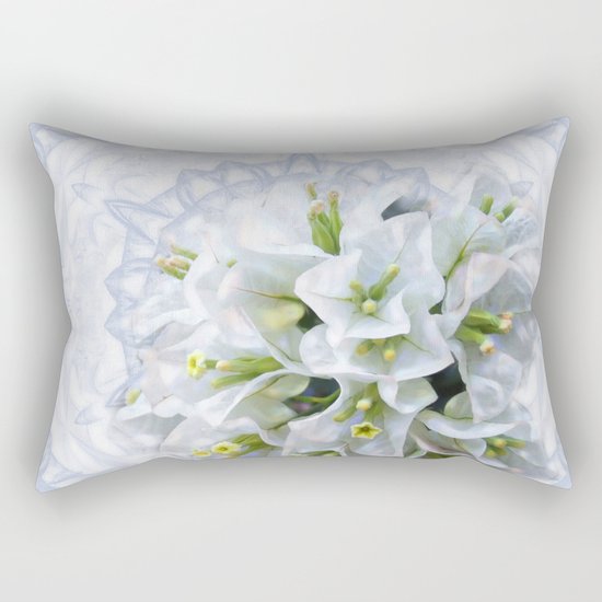 pretty bouganvillea on delicate kaleidoscope Rectangular Pillow