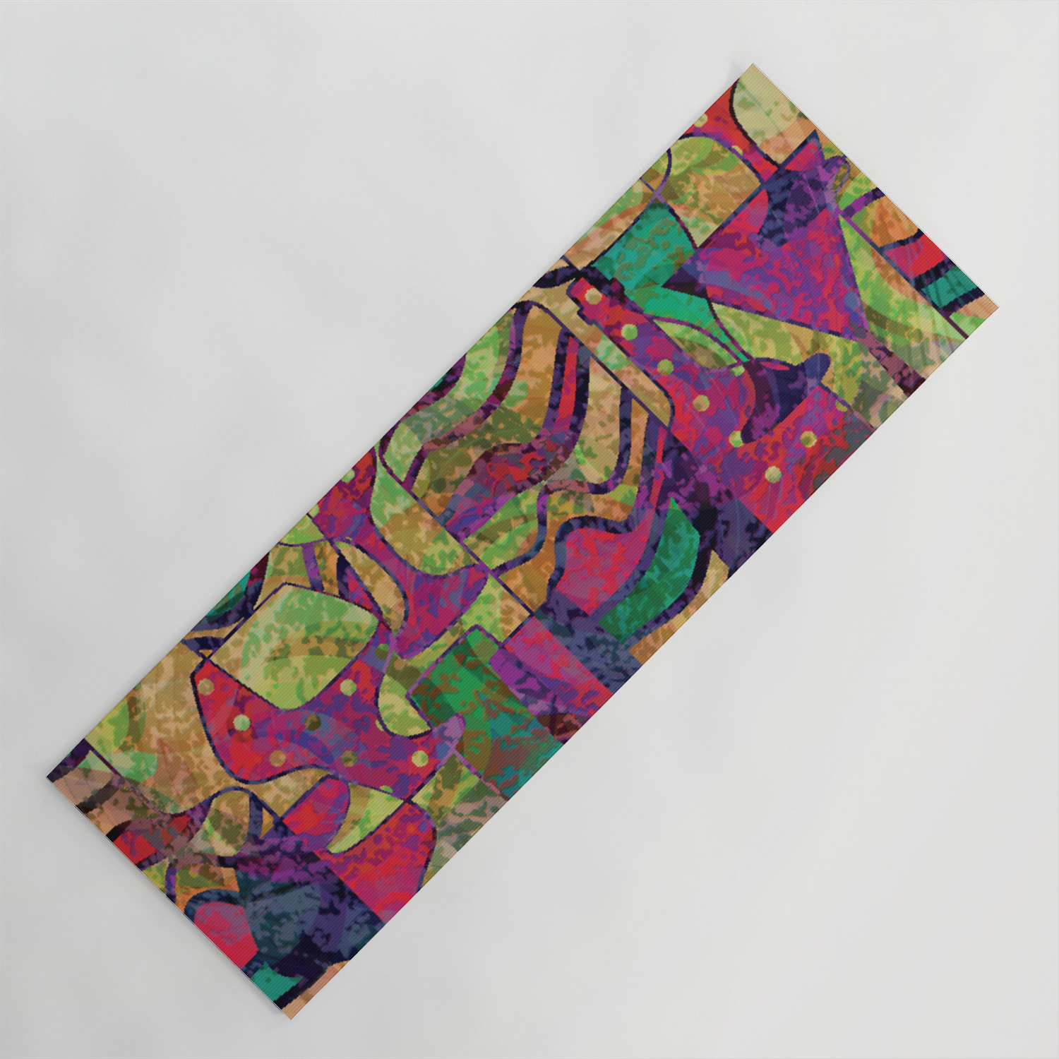 Wine Glass Abstract Art Decor Yoga Mat By Createdprototype Society6