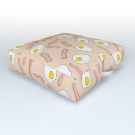 Eggs and bacon Outdoor Floor Cushion