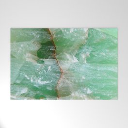 Crystalized Pale Green Quartz Slab with Copper Vein Welcome Mat