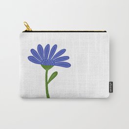 Single Blue Groovy Flower Carry-All Pouch
