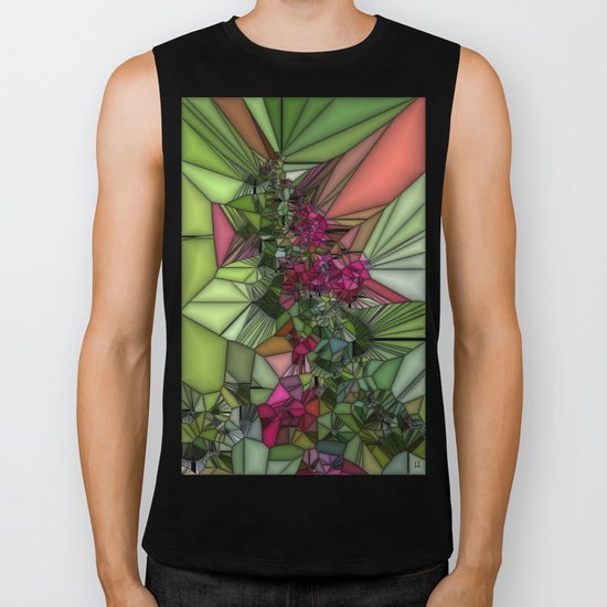 Pink and Green Glass Biker Tank