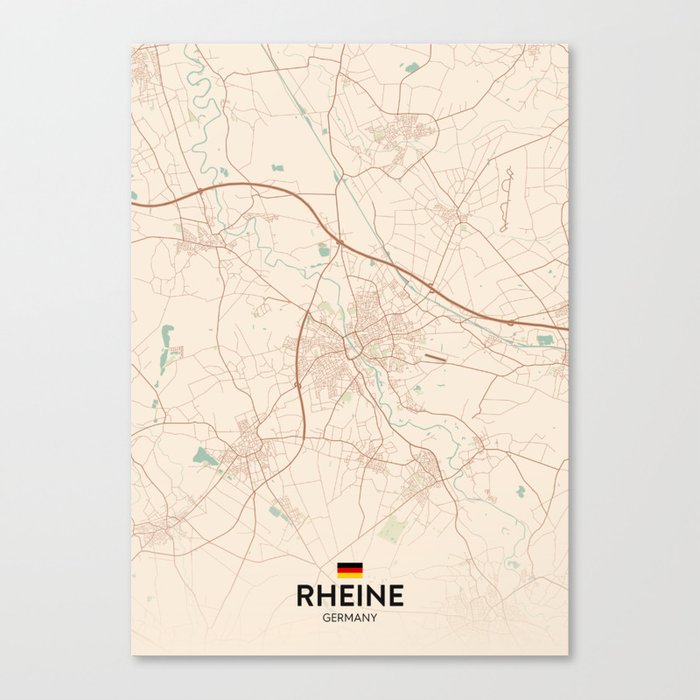 Rheine, Germany Vintage City Map Canvas Print by IMR Designs Society6