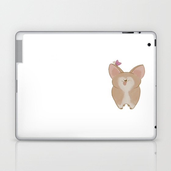 Tiny Happy Corgi Dog Laptop & iPad Skin