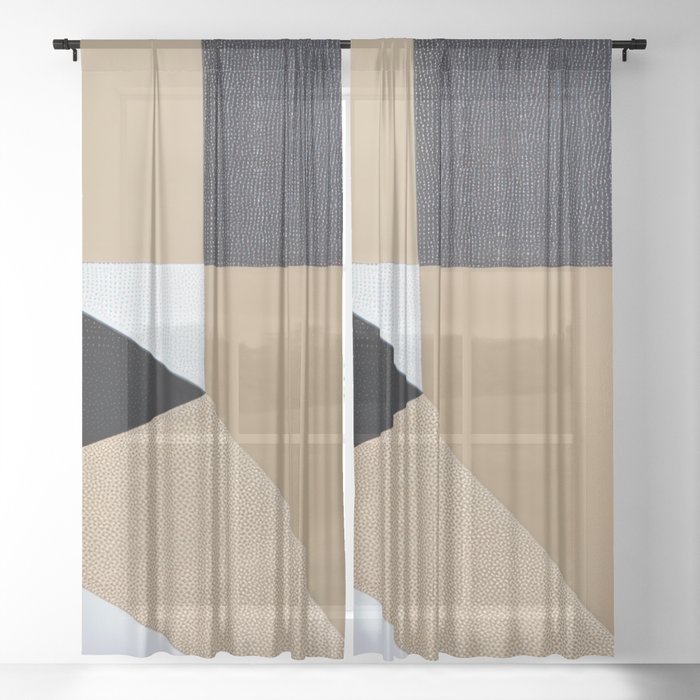 Home Office Beige Sheer Curtain