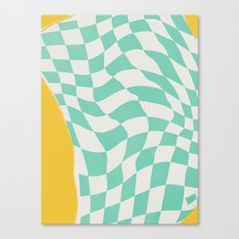 Mint checker fabric abstract Canvas Print
