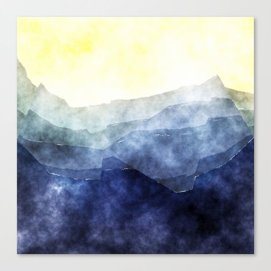 Sun behind the mountains - Modern abstract triangle pattern Canvas Print