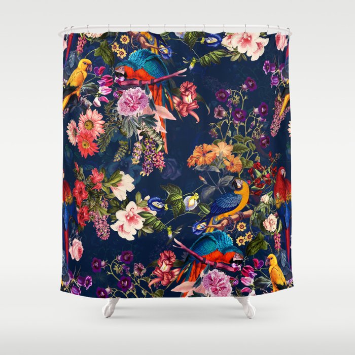 FLORAL AND BIRDS XII Shower Curtain