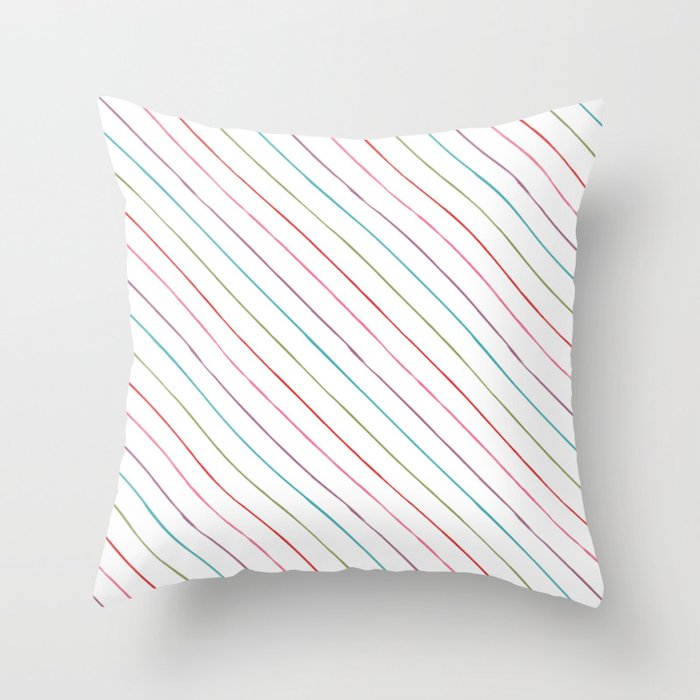 Horizontal Rainbow Stripes Throw Pillow