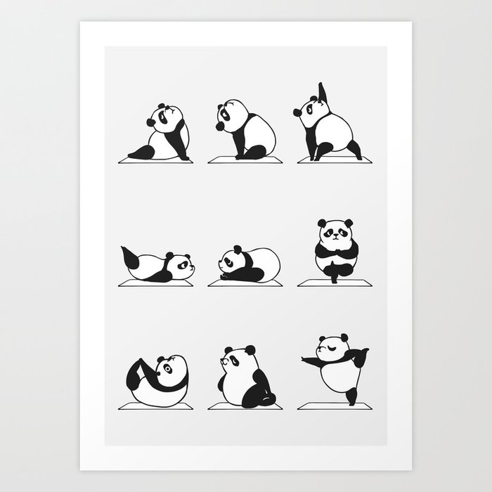 Panda Yoga Kunstdrucke Panda Yoga Kunstdrucke