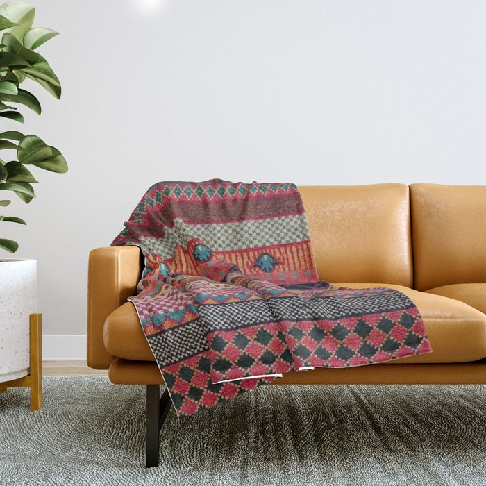 Oriental Traditional Rug Artwork Design C13 Throw Blanket