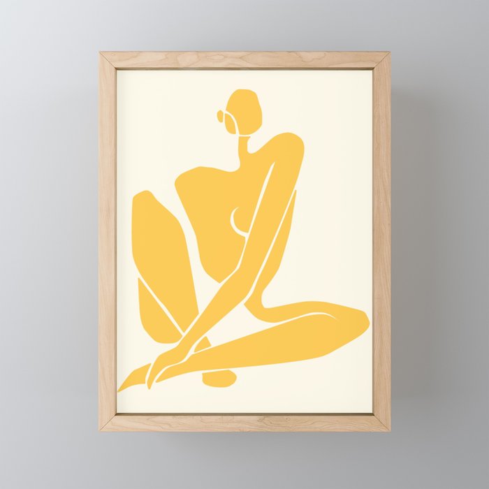 Body in Goldenrod Framed Mini Art Print