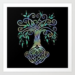 Celtic Tree of Life Multi Colored Art Print