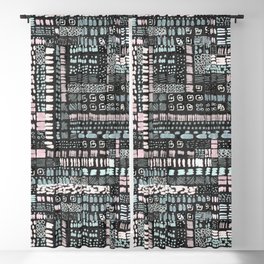 pink and blue charcoal grey ink marks hand-drawn collection Blackout Curtain