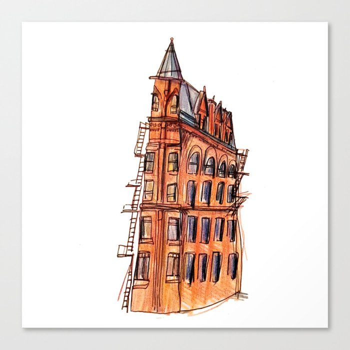 The red building Canvas Print
