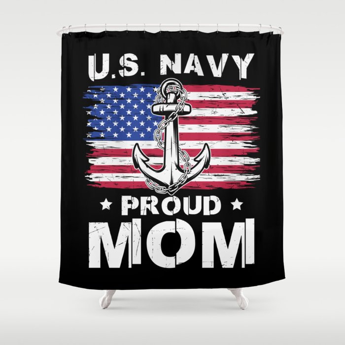 U.S. Navy Proud Mom Patriotic Shower Curtain