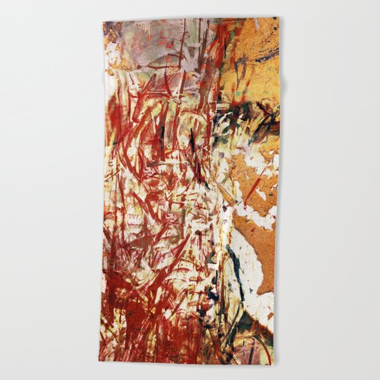 Red and Yellow Wall Beach Towel
