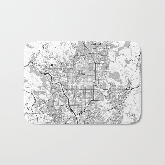 Kyoto Map Gray Bath Mat