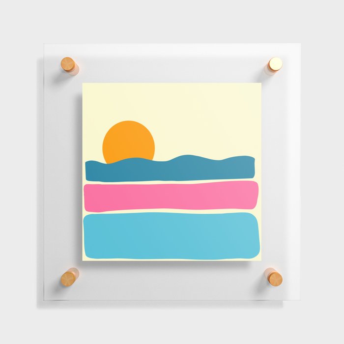 Demar Deep - Minimalistic Sunset Colorful Retro Design Art Pattern Floating Acrylic Print