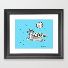 Shiba Inu Astronaut Dog In Space with Earth Framed Art Print